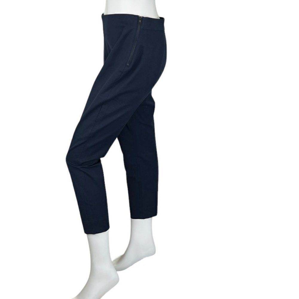 Everlane The Curvy Side-Zip Stretch Cotton Pant Curvy Fit Short Navy Blue Size 8